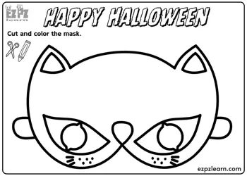 Cut and Color Cat Mask Craft  Fun and Easy Halloween Activity for Kids